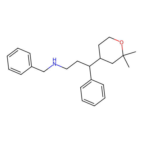 N-benzyl-3-(2,2-dimethyloxan-4-yl)-3-phenylpropan-1-amine structure