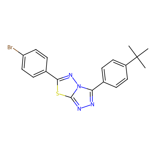 6-(4-Bromophenyl)-3-(4-tert-butylphenyl)[1,2,4]triazolo[3,4-b][1,3,4]thiadiazole structure
