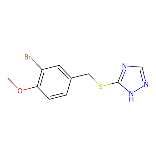 3-[(3-bromo-4-methoxybenzyl)sulfanyl]-4H-1,2,4-triazole structure