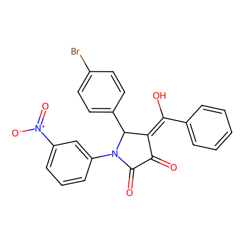 4-benzoyl-5-(4-bromophenyl)-3-hydroxy-1-(3-nitrophenyl)-1H-pyrrol-2(5H)-one structure