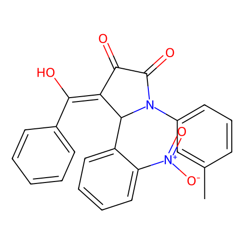 4-benzoyl-3-hydroxy-5-(2-nitrophenyl)-1-(m-tolyl)-1H-pyrrol-2(5H)-one structure