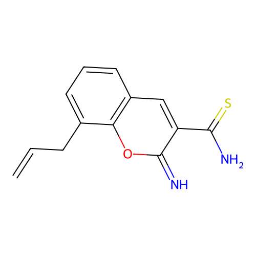 8-allyl-2-imino-2H-chromene-3-carbothioamide structure