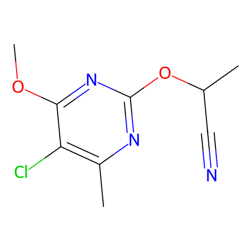 2-[(5-Chloro-4-methoxy-6-methylpyrimidin-2-yl)oxy]propanenitrile structure