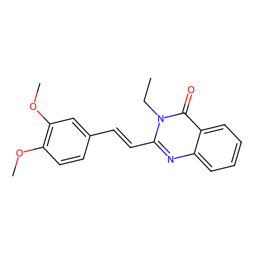 2-[(E)-2-(3,4-dimethoxyphenyl)ethenyl]-3-ethylquinazolin-4-one structure