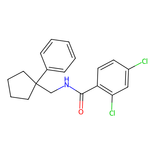 2,4-dichloro-N-[(1-phenylcyclopentyl)methyl]benzamide structure
