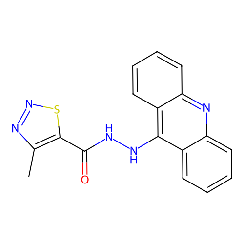 N'-acridin-9-yl-4-methylthiadiazole-5-carbohydrazide structure