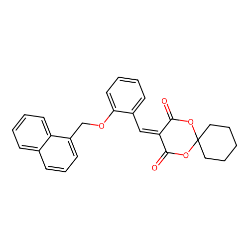 3-{[2-(Naphthylmethoxy)phenyl]methylene}-1,5-dioxaspiro[5.5]undecane-2,4-dione structure