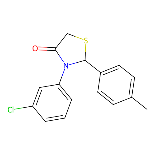 3-(3-Chlorophenyl)-2-(4-methylphenyl)-1,3-thiazolidin-4-one structure