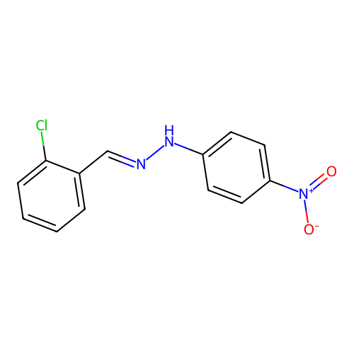(1E)-1-(2-chlorobenzylidene)-2-(4-nitrophenyl)hydrazine structure