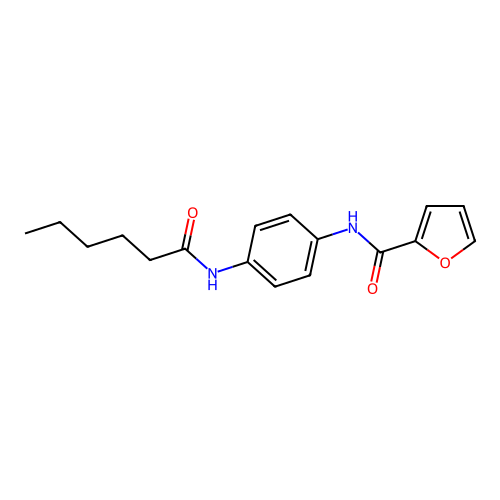 N-[4-(hexanoylamino)phenyl]-2-furamide structure