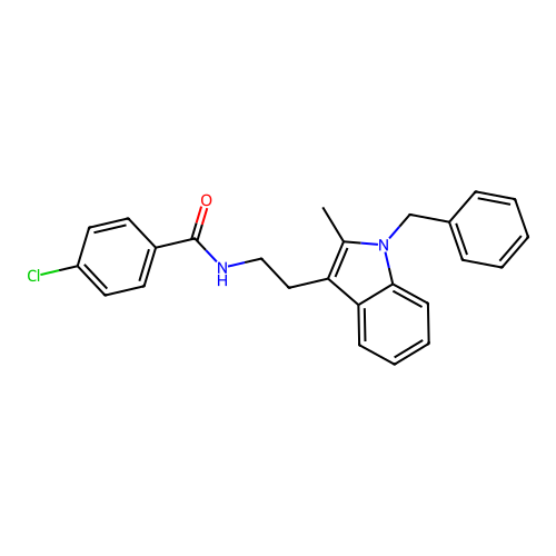 N-[2-(1-benzyl-2-methyl-1H-indol-3-yl)ethyl]-4-chlorobenzamide structure