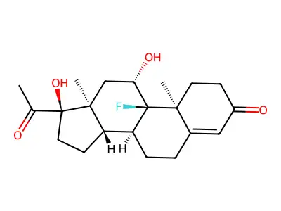(9xi)-9-Fluoro-11beta,17-dihydroxypregn-4-ene-3,20-dione structure