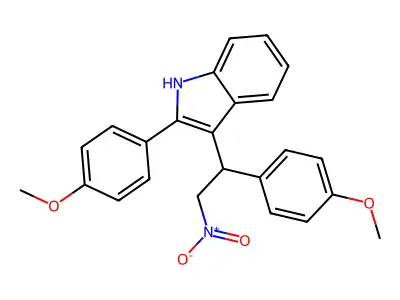 2-(4-methoxyphenyl)-3-[1-(4-methoxyphenyl)-2-nitroethyl]-1H-indole structure