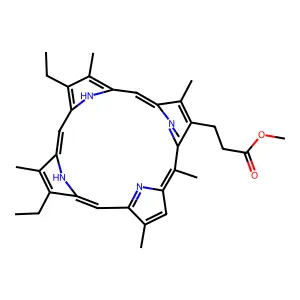 8,13-Diethyl-3,7,12,17,20-pentamethyl-21H,23H-porphine-2-propanoic acid methyl structure