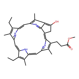 methyl 3-(11,16-diethyl-4-hydroxy-12,17,21,26-tetramethyl-7,23,24,25-tetrazahexacyclo[18.2.1.15,8.110,13.115,18.02,6]hexacosa-1,4,6,8(26),9,11,13(25),14,16,18,20(23),21-dodecaen-22-yl)propanoate structure