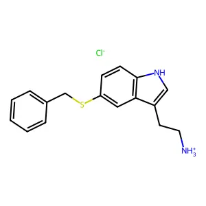 Indole, 3-(2-aminoethyl)-5-benzylthio-, hydrochloride structure