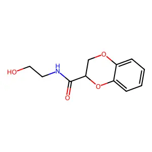 2,3-Dihydro-benzo[1,4]dioxine-2-carboxylic acid (2-hydroxy-ethyl)-amide structure