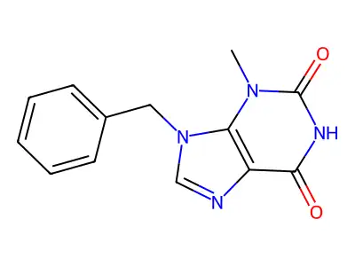 9-benzyl-3-methyl-3,9-dihydro-1H-purine-2,6-dione structure