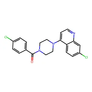 (4-Chlorophenyl)-[4-(7-chloro-4-quinolinyl)-1-piperazinyl]methanone structure