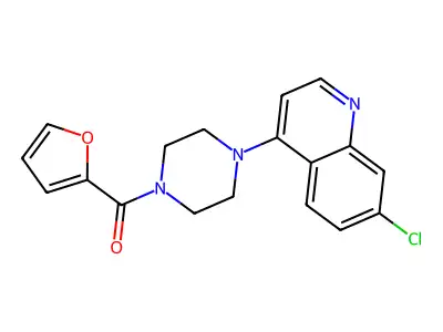 7-Chloro-4-[4-(2-furoyl)-1-piperazinyl]quinoline structure