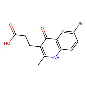6-Bromo-4-hydroxy-2-methyl-3-quinolinepropanoic acid structure