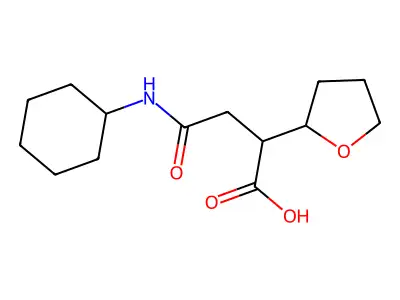 N-Cyclohexyl-2-(tetrahydro-furan-2-yl)-succinamic acid structure