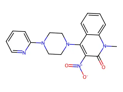1-Methyl-3-nitro-4-(4-pyridin-2-ylpiperazin-1-yl)quinolin-2-one structure