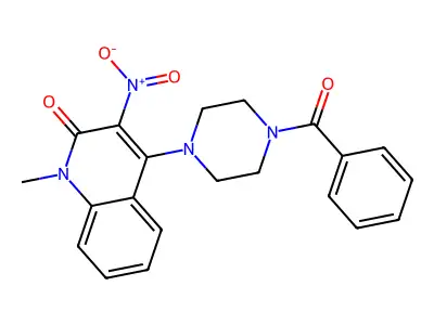 4-(4-Benzoylpiperazin-1-yl)-1-methyl-3-nitroquinolin-2-one structure