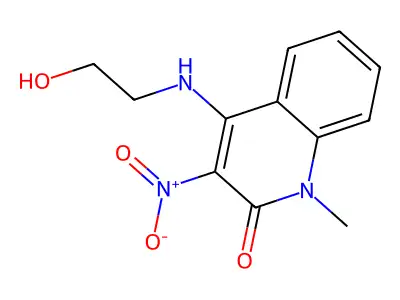4-(2-Hydroxyethylamino)-1-methyl-3-nitroquinolin-2-one structure