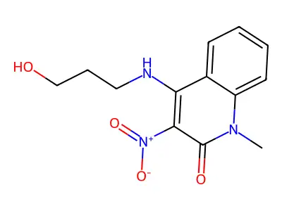 4-(3-Hydroxypropylamino)-1-methyl-3-nitroquinolin-2-one structure
