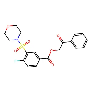 Phenacyl 4-fluoro-3-morpholin-4-ylsulfonylbenzoate structure