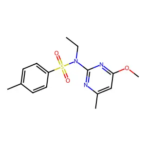 N-ethyl-N-(4-methoxy-6-methylpyrimidin-2-yl)-4-methylbenzenesulfonamide structure
