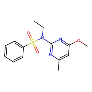 N-ethyl-N-(4-methoxy-6-methylpyrimidin-2-yl)benzenesulfonamide structure