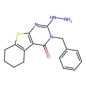 3-Benzyl-2-hydrazinyl-5,6,7,8-tetrahydro-[1]benzothiolo[2,3-d]pyrimidin-4-one structure