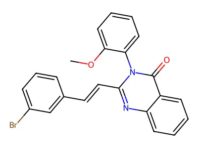 2-[(E)-2-(3-bromophenyl)ethenyl]-3-(2-methoxyphenyl)quinazolin-4-one structure