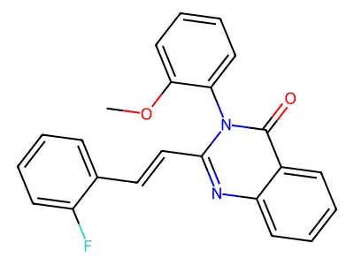 2-[(E)-2-(2-fluorophenyl)ethenyl]-3-(2-methoxyphenyl)quinazolin-4-one structure