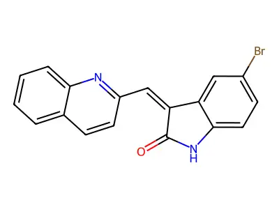 (3Z)-5-bromo-3-(quinolin-2-ylmethylidene)-1H-indol-2-one structure