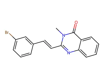 2-[(E)-2-(3-bromophenyl)ethenyl]-3-methylquinazolin-4-one structure