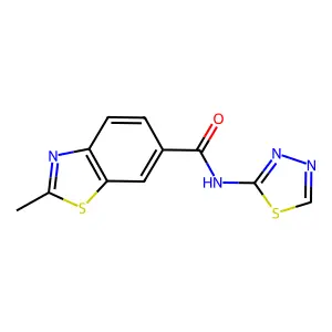 2-methyl-N-(1,3,4-thiadiazol-2-yl)-1,3-benzothiazole-6-carboxamide structure