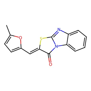 2-[(5-methyl-2-furyl)methylene][1,3]thiazolo[3,2-a]benzimidazol-3(2H)-one structure