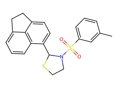 2-(1,2-Dihydroacenaphthylen-5-yl)-3-(m-tolylsulfonyl)thiazolidine structure