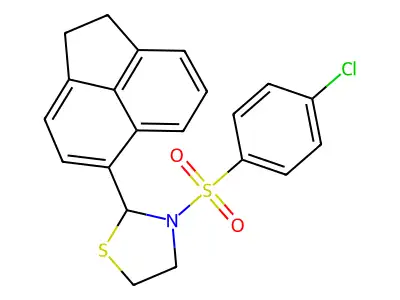 3-((4-Chlorophenyl)sulfonyl)-2-(1,2-dihydroacenaphthylen-5-yl)thiazolidine structure