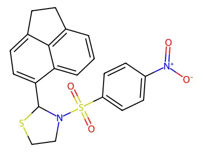 2-Acenaphthen-5-yl-3-(4-nitro-benzenesulfonyl)-thiazolidine structure