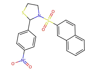 3-Naphthalen-2-ylsulfonyl-2-(4-nitrophenyl)-1,3-thiazolidine structure