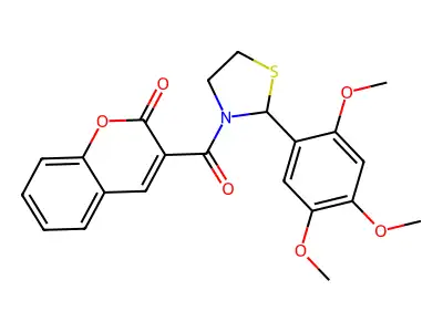 3-[2-(2,4,5-Trimethoxy-phenyl)-thiazolidine-3-carbonyl]-chromen-2-one structure