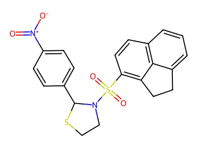 3-(1,2-Dihydroacenaphthylen-3-ylsulfonyl)-2-(4-nitrophenyl)-1,3-thiazolidine structure