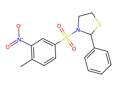 3-(4-Methyl-3-nitrophenyl)sulfonyl-2-phenyl-1,3-thiazolidine structure