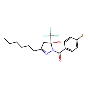 1-(4-Bromobenzoyl)-3-hexyl-5-(trifluoromethyl)-4,5-dihydro-1H-pyrazol-5-ol structure