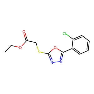 Ethyl 2-((5-(2-chlorophenyl)-1,3,4-oxadiazol-2-yl)thio)acetate structure