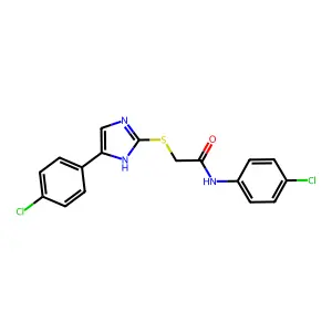 N-(4-chlorophenyl)-2-[[5-(4-chlorophenyl)-1H-imidazol-2-yl]sulfanyl]acetamide structure